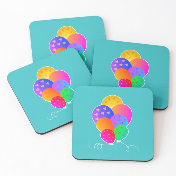 Item preview, Colorful Birthday Balloons Bunch Illustration - Cute Patterned Party Balloons designed and sold by Caterina@.
