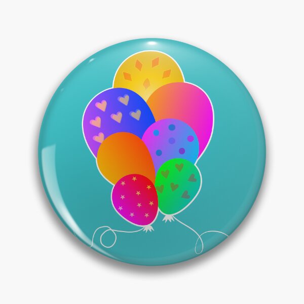 Item preview, Colorful Birthday Balloons Bunch Illustration - Cute Patterned Party Balloons designed and sold by Caterina@.