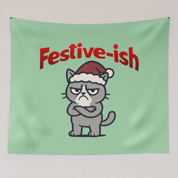 Item preview, Festive-ish Grumpy Cat Funny Christmas designed and sold by Sachie's Studio.