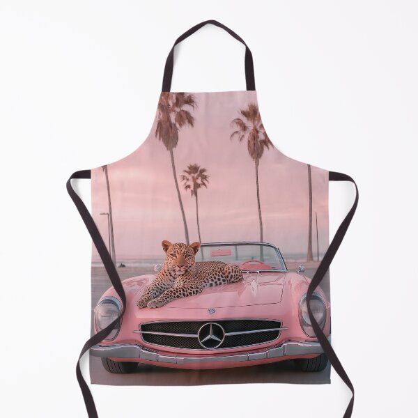 Item preview, Leopard on a Pink Mercedes at Sunset designed and sold by NF Designs Studio DTF.