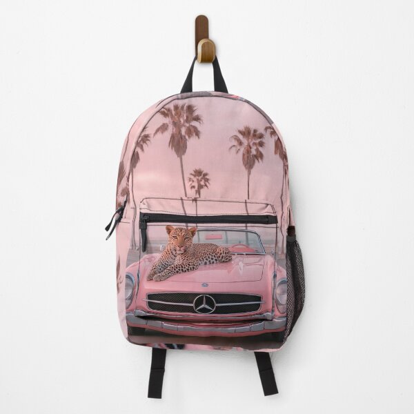 Item preview, Leopard on a Pink Mercedes at Sunset designed and sold by NF Designs Studio DTF.