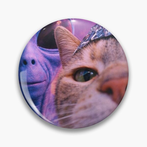 Item preview, Conspiracy Theorist Cat with Alien designed and sold by NF Designs Studio DTF.