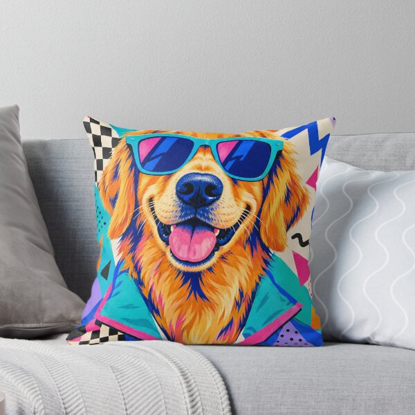 Item preview, Golden Retriever Memphis Style, Retro 80s Dog Art, Colorful Pop Graphic designed and sold by Jandedan.