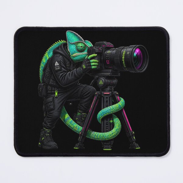 Item preview, Cyberpunk Photographer Chameleon designed and sold by LazyDayzCo.