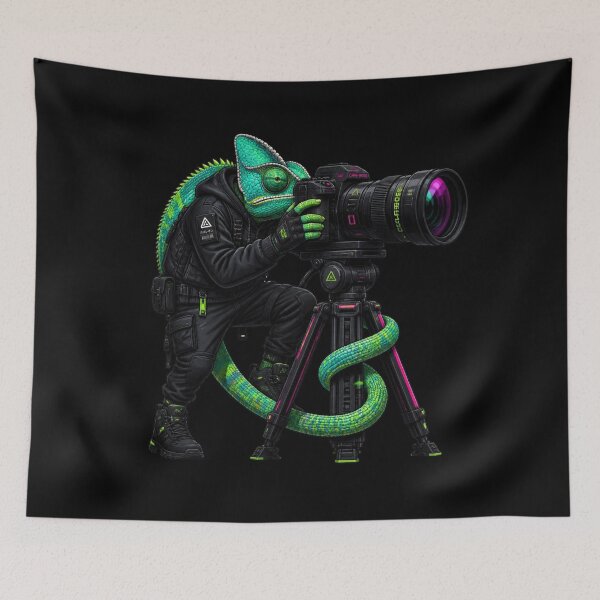 Item preview, Cyberpunk Photographer Chameleon designed and sold by LazyDayzCo.