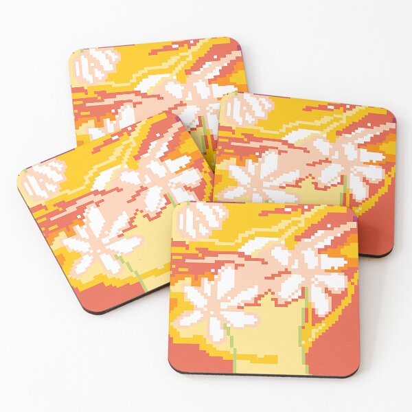 Item preview, Pixel Art White Flowers designed and sold by Vesperanvas.