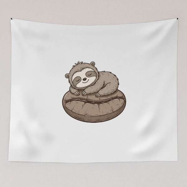 Item preview, Cute Sloth Sleeping On Coffee Bean designed and sold by ThePrintArt.