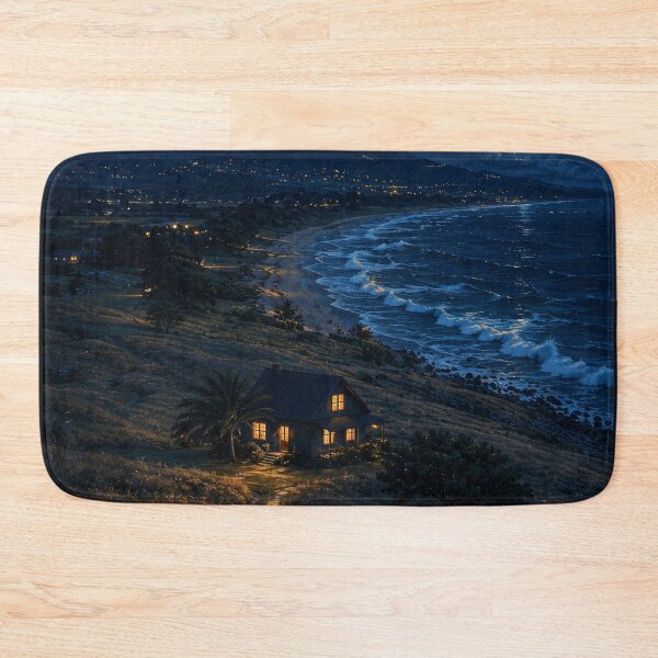 Item preview, Moonlit Coastal Escape – Cozy House by the Sea designed and sold by H-Tsvetkova.