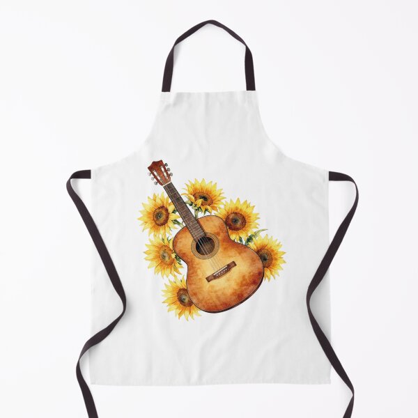 Item preview, Watercolor acoustic guitar with sunflowers designed and sold by WildArtIT.