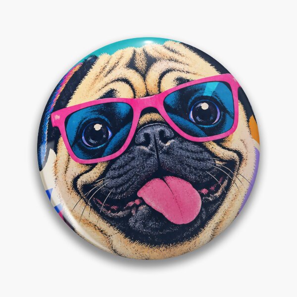 Item preview, Pug Memphis Style, Retro 80s Dog Art, Colorful Pop Graphic designed and sold by Jandedan.