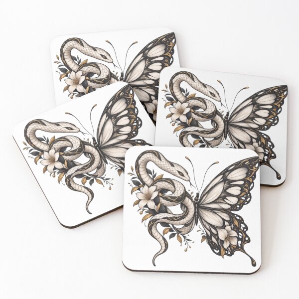 Item preview, Serpent & Butterfly designed and sold by TATOXIDE.