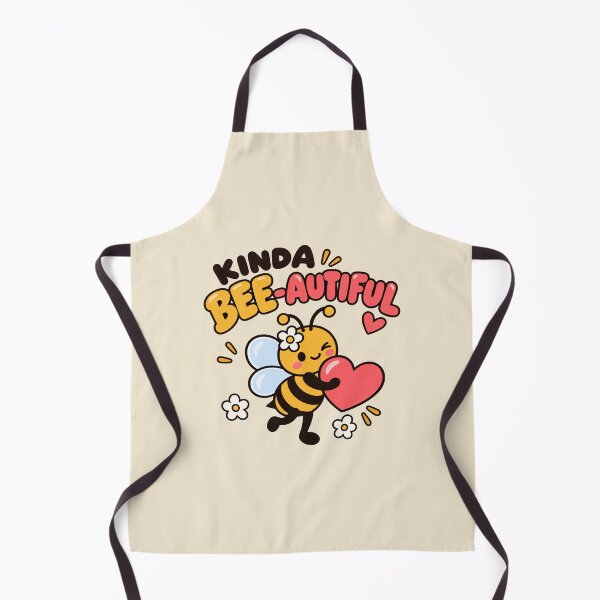 Aperçu de l'œuvre Kinda Bee-autiful Cute Bee Heart Pun créée et vendue par goldzilla.studio.