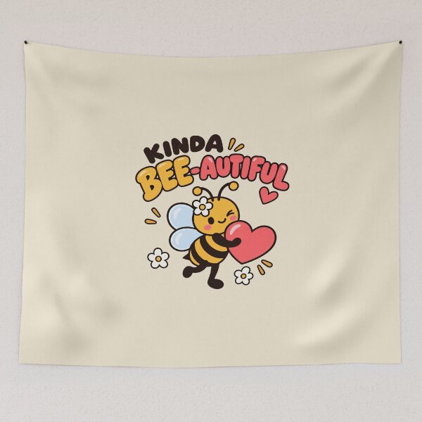 Item preview, Kinda Bee-autiful Cute Bee Heart Pun designed and sold by goldzilla.studio.
