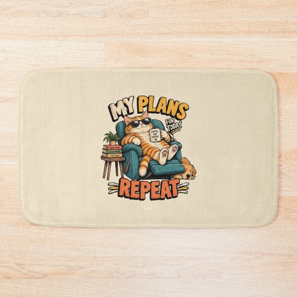 Item preview, My Plans for Today – Coffee Nap Repeat Funny Cat designed and sold by Musamem  Designs.