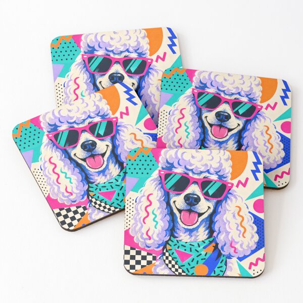 Item preview, Poodle Memphis Style, Retro 80s Dog Art, Colorful Pop Graphic designed and sold by Jandedan.