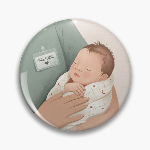 Item preview, Gentle Illustration of a Midwife and Newborn – Birth and Obstetrics Gift designed and sold by CecileDhvArt.