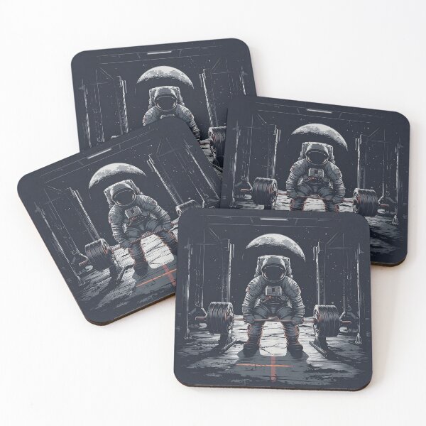Item preview, Astronaut Deadlift – Space Gym Workout with Moon View designed and sold by D-Oles-Mercher.