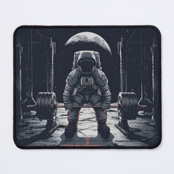 Item preview, Astronaut Deadlift – Space Gym Workout with Moon View designed and sold by D-Oles-Mercher.