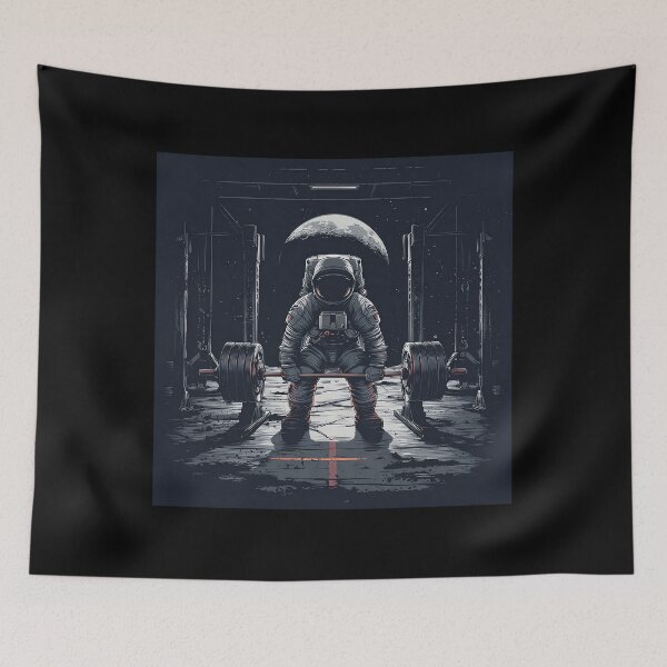 Item preview, Astronaut Deadlift – Space Gym Workout with Moon View designed and sold by D-Oles-Mercher.
