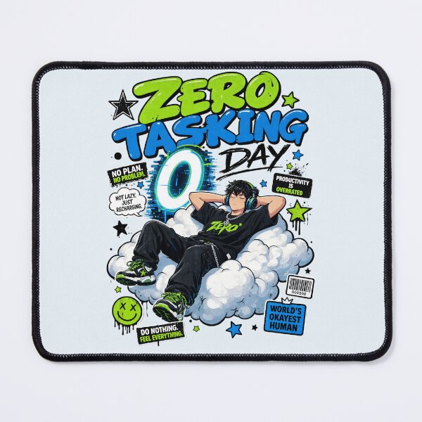Item preview, Zero Tasking Day Chill Anime Guy Cloud Streetwear designed and sold by CloudyCatArt.