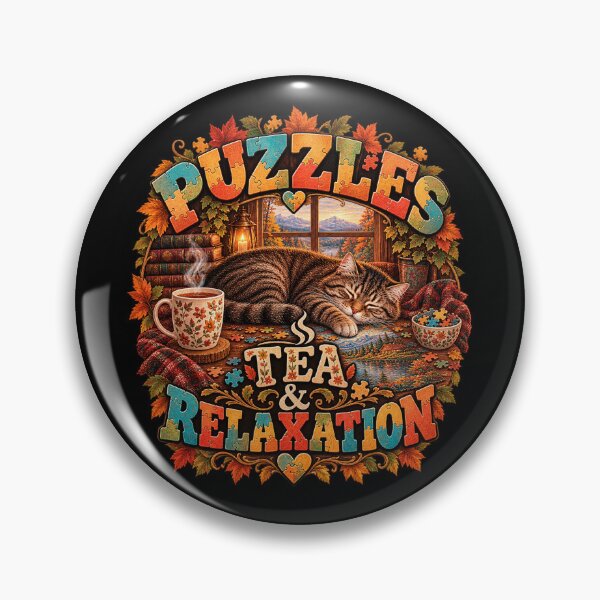 Item preview, Puzzles, Tea & Relaxation – Vintage Puzzle Lover Design designed and sold by Scarlett-Goods.