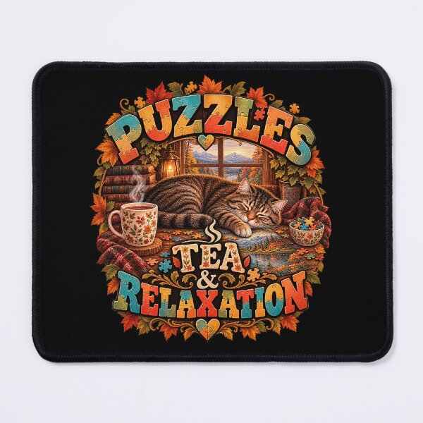 Item preview, Puzzles, Tea & Relaxation – Vintage Puzzle Lover Design designed and sold by Scarlett-Goods.