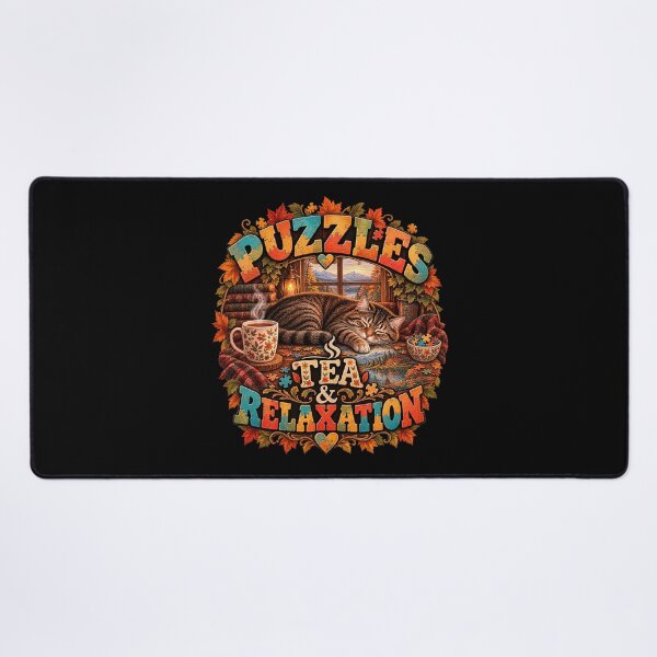 Item preview, Puzzles, Tea & Relaxation – Vintage Puzzle Lover Design designed and sold by Scarlett-Goods.