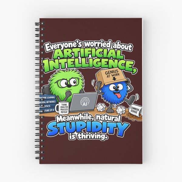 Item preview, Everyone's Worried About A.I. Meanwhile, Natural Stupidity Thrives designed and sold by TheThinglings.