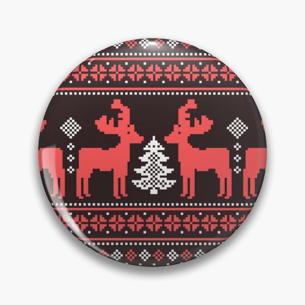 Item preview, New Year Christmas Black Red Pixel Pattern designed and sold by Noydee Red Salavan.