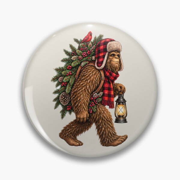 Item preview, Woodland Christmas Sasquatch – Rustic Bigfoot Holiday designed and sold by SimplyJamee.