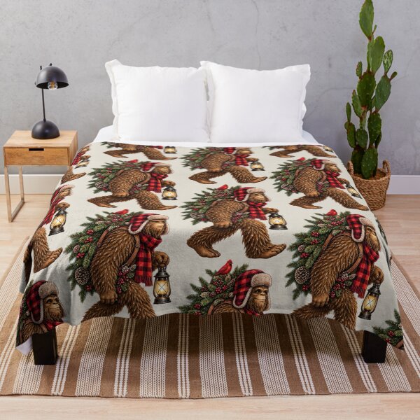 Item preview, Woodland Christmas Sasquatch – Rustic Bigfoot Holiday designed and sold by SimplyJamee.