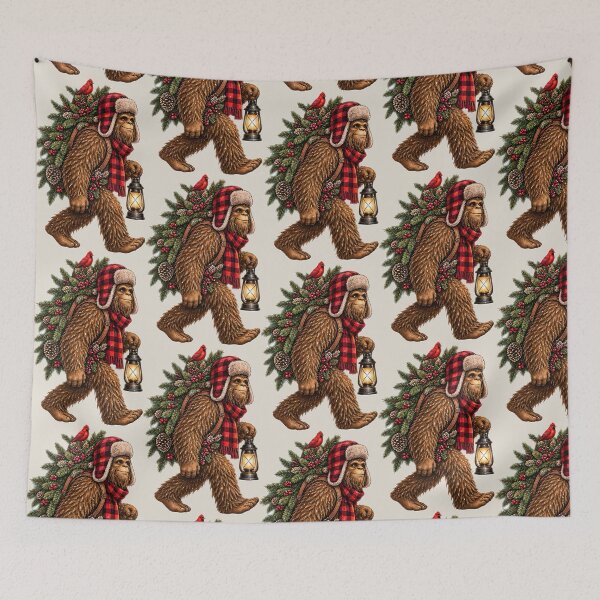 Item preview, Woodland Christmas Sasquatch – Rustic Bigfoot Holiday designed and sold by SimplyJamee.
