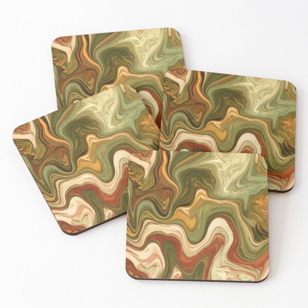 Item preview, Earthy Olive & Terracotta Liquid Marble Swirl designed and sold by AlfiB.