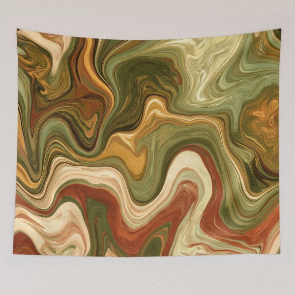 Item preview, Earthy Olive & Terracotta Liquid Marble Swirl designed and sold by AlfiB.