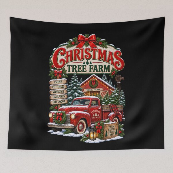 Item preview, Vintage Christmas Tree Farm designed and sold by RockitBaby.
