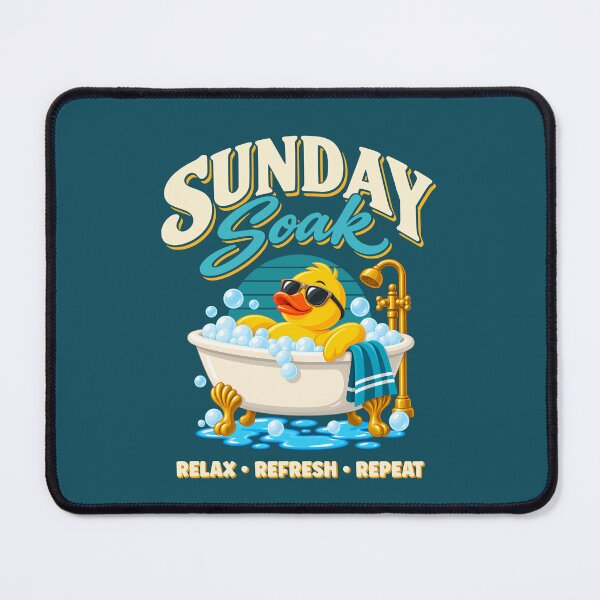 Item preview, Sunday Soak – Relax Refresh Repeat Rubber Duck designed and sold by Infinitee8hirts.