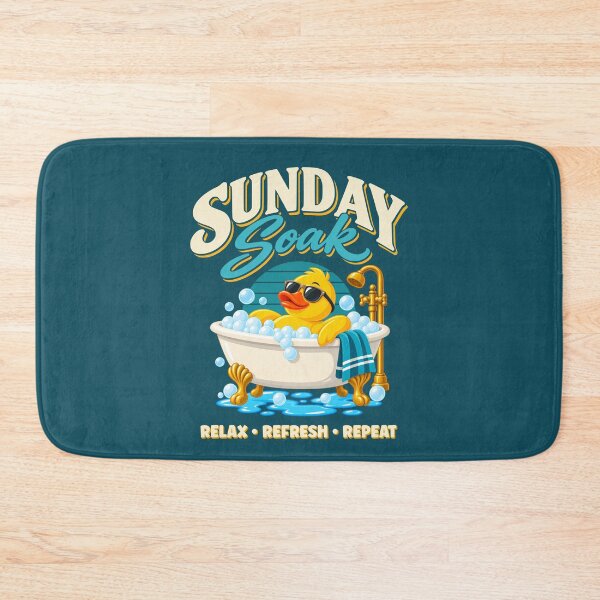 Item preview, Sunday Soak – Relax Refresh Repeat Rubber Duck designed and sold by Infinitee8hirts.
