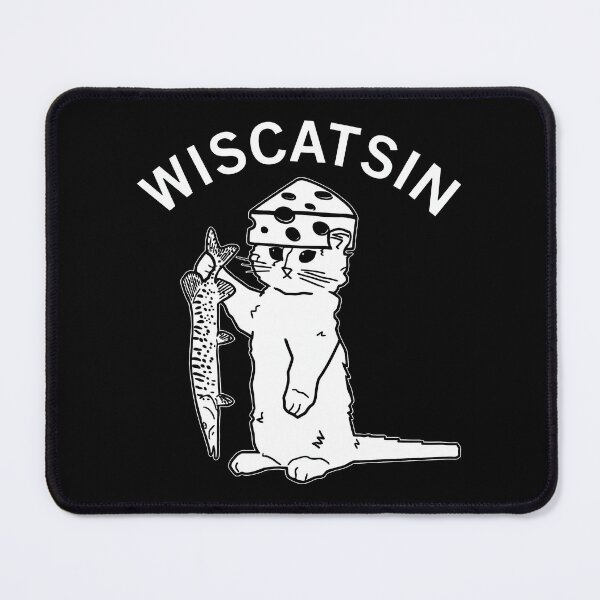 Item preview, Wiscatsin - WISCATSIN - Cat Wearing Cheese Hat And Holding Florida Gar Fish designed and sold by onlytiggokk.