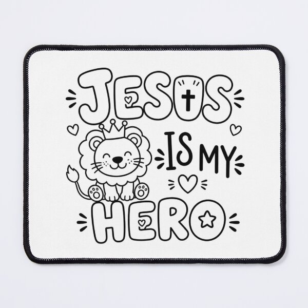 Item preview, Jesus Is My Hero Christian Kids Shirt | Cute Christian Lion designed and sold by Illustrated Faith.