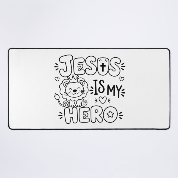 Item preview, Jesus Is My Hero Christian Kids Shirt | Cute Christian Lion designed and sold by Illustrated Faith.