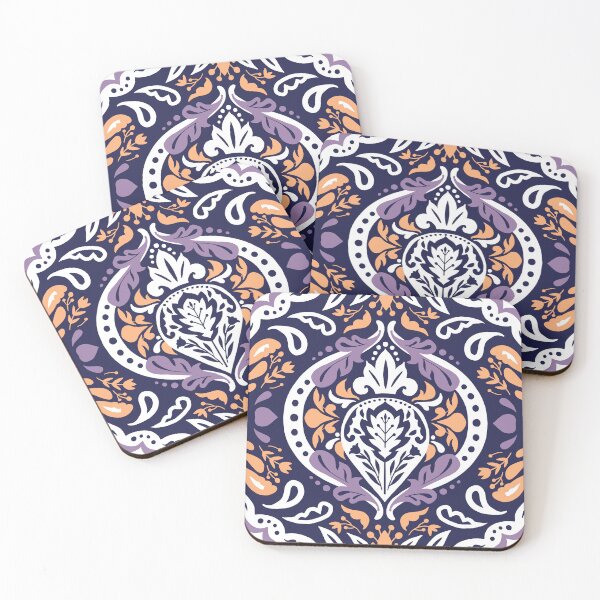 Item preview, Beatrice Damask Purple Peach designed and sold by Beatitudes Design.