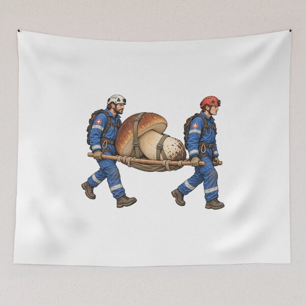 Item preview, Handle With Care, Porcini Mushroom Rescue Illustration designed and sold by wildlifethings.
