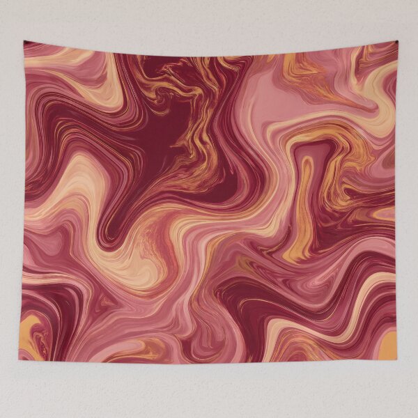 Item preview, Burgundy Blush & Golden Caramel Liquid Marble Swirl designed and sold by AlfiB.