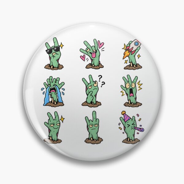 Item preview, Funny Zombie Hand Reaction Sticker Pack | Meme Horror Cartoon designed and sold by designbyuzi.