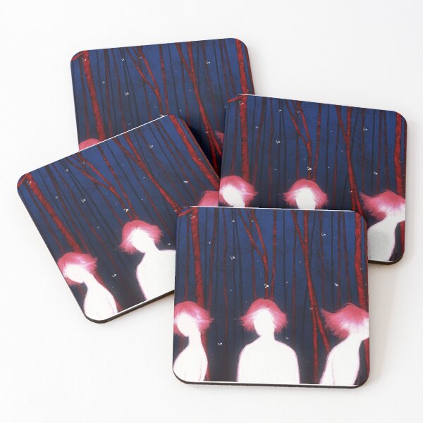 Item preview, Glowing Figures in Red Forest designed and sold by hwawilmarth.
