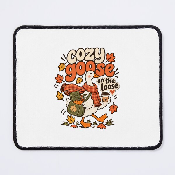 Item preview, Cute Autumn Goose with Coffee & Scarf Artwork designed and sold by Little Joy Market.