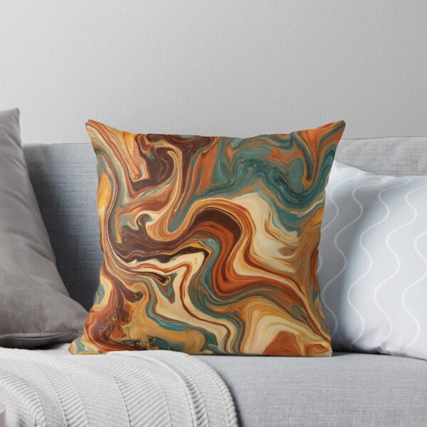 Item preview, Teal, Amber & Chocolate Liquid Marble Swirl designed and sold by AlfiB.