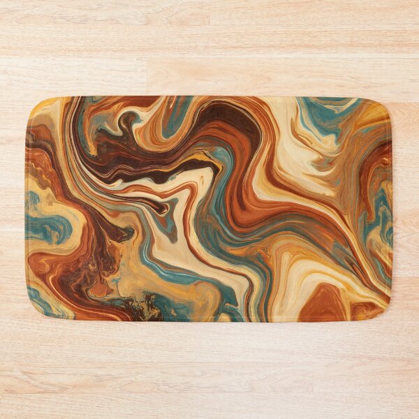 Item preview, Teal, Amber & Chocolate Liquid Marble Swirl designed and sold by AlfiB.