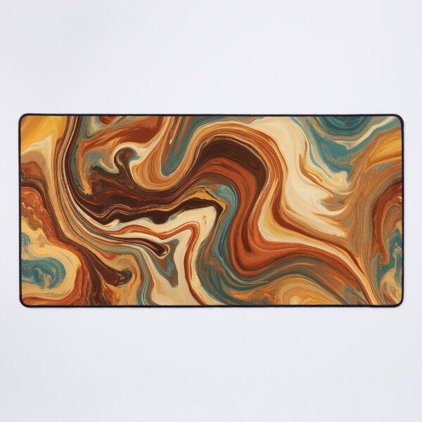 Item preview, Teal, Amber & Chocolate Liquid Marble Swirl designed and sold by AlfiB.
