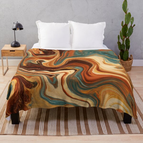 Item preview, Teal, Amber & Chocolate Liquid Marble Swirl designed and sold by AlfiB.